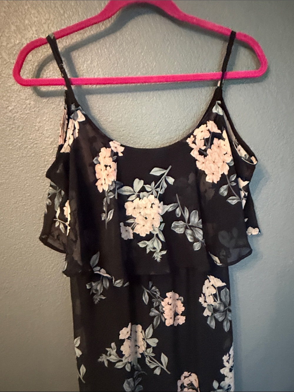 Show Me Your MuMu Black Maxi Dress with Pink Floral Print - Picture 3 of 8